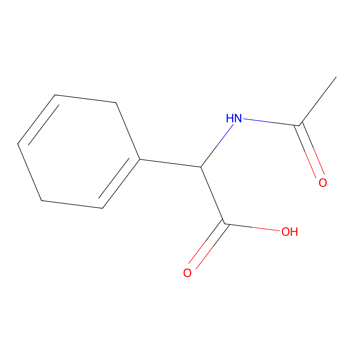 (2R)-2-(cyclohexa-1,4-dien-1-yl)-2-acetamidoacetic acid molecular structure, CAS 167424-24-0
