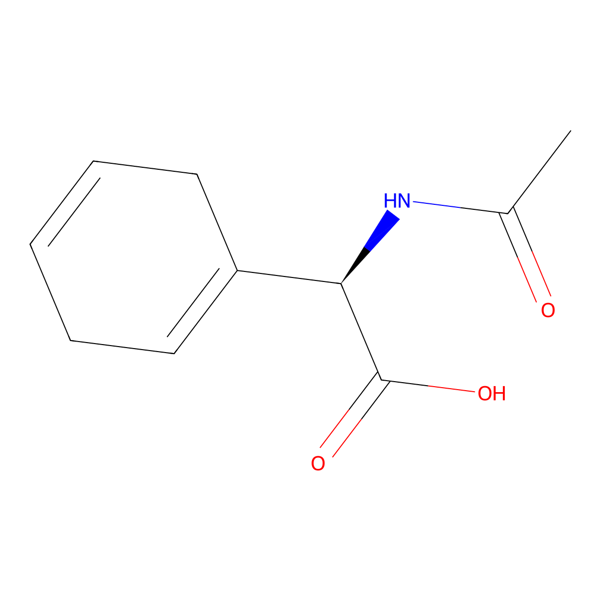 (2R)-2-(cyclohexa-1,4-dien-1-yl)-2-acetamidoacetic acid molecular structure, CAS 167424-24-0