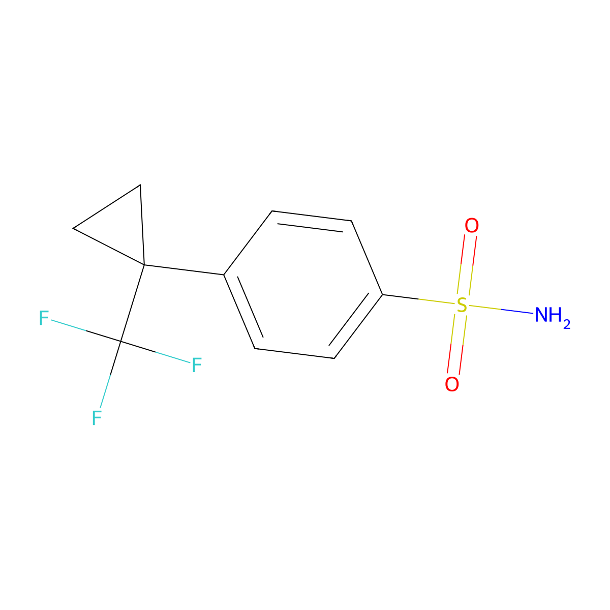 4-(1-(Trifluoromethyl)cyclopropyl)benzenesulfonamide molecular structure, CAS 1674295-61-4