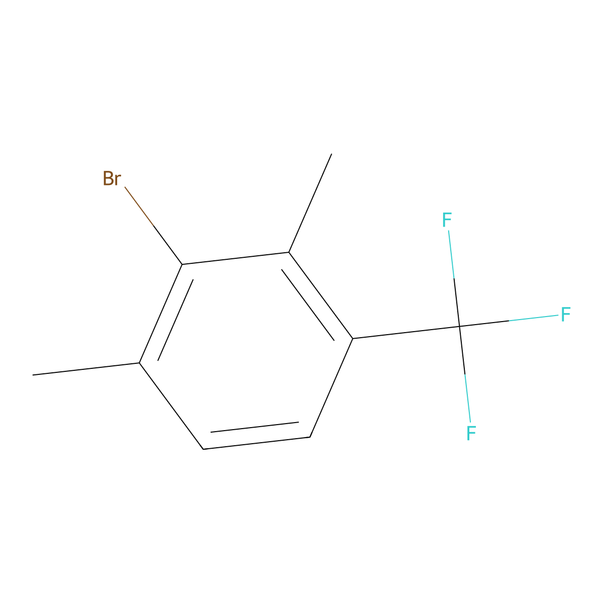 2-Bromo-1,3-dimethyl-4-(trifluoromethyl)benzene molecular structure, CAS 1674359-12-6
