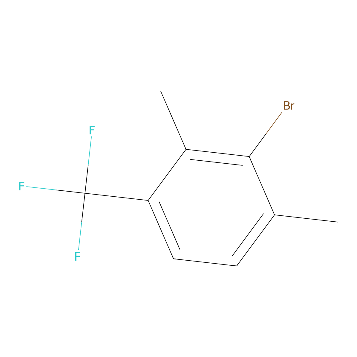 2-Bromo-1,3-dimethyl-4-(trifluoromethyl)benzene molecular structure, CAS 1674359-12-6
