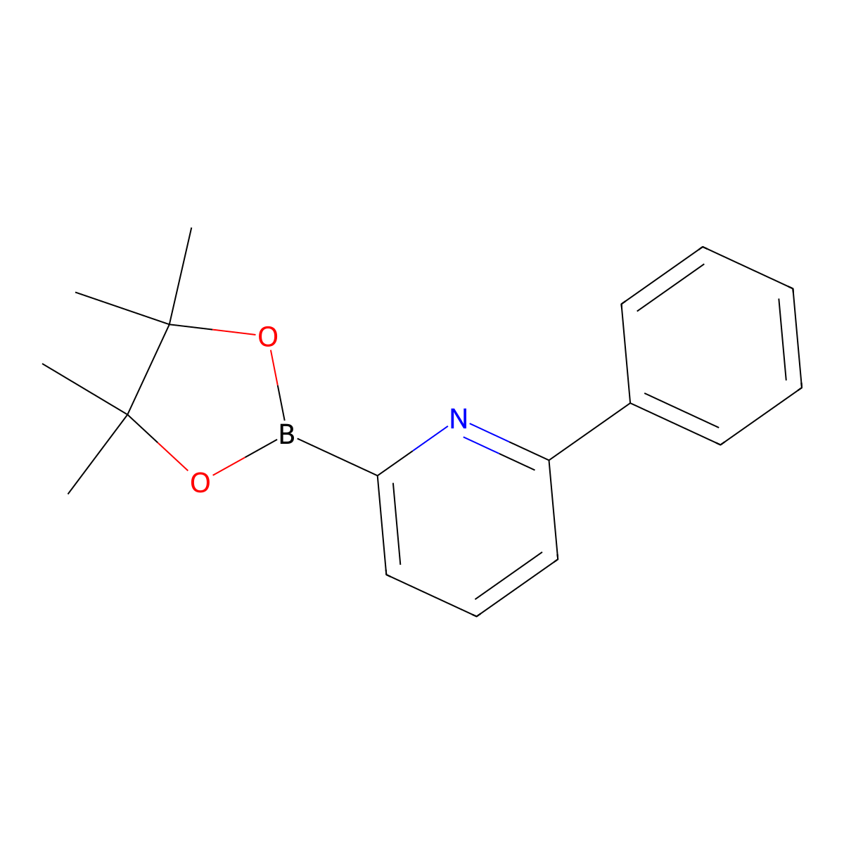 2-Phenyl-6-(4,4,5,5-tetramethyl-1,3,2-dioxaborolan-2-YL)pyridine molecular structure, CAS 1674362-02-7