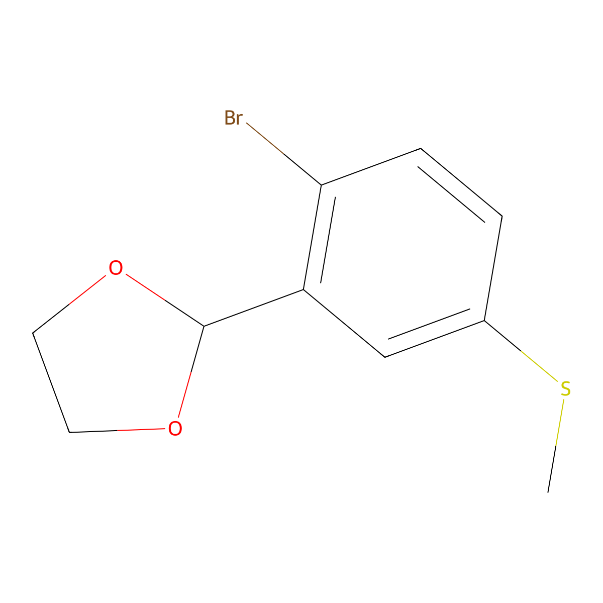 2-(2-Bromo-5-(methylthio)phenyl)-1,3-dioxolane molecular structure, CAS 1674364-10-3