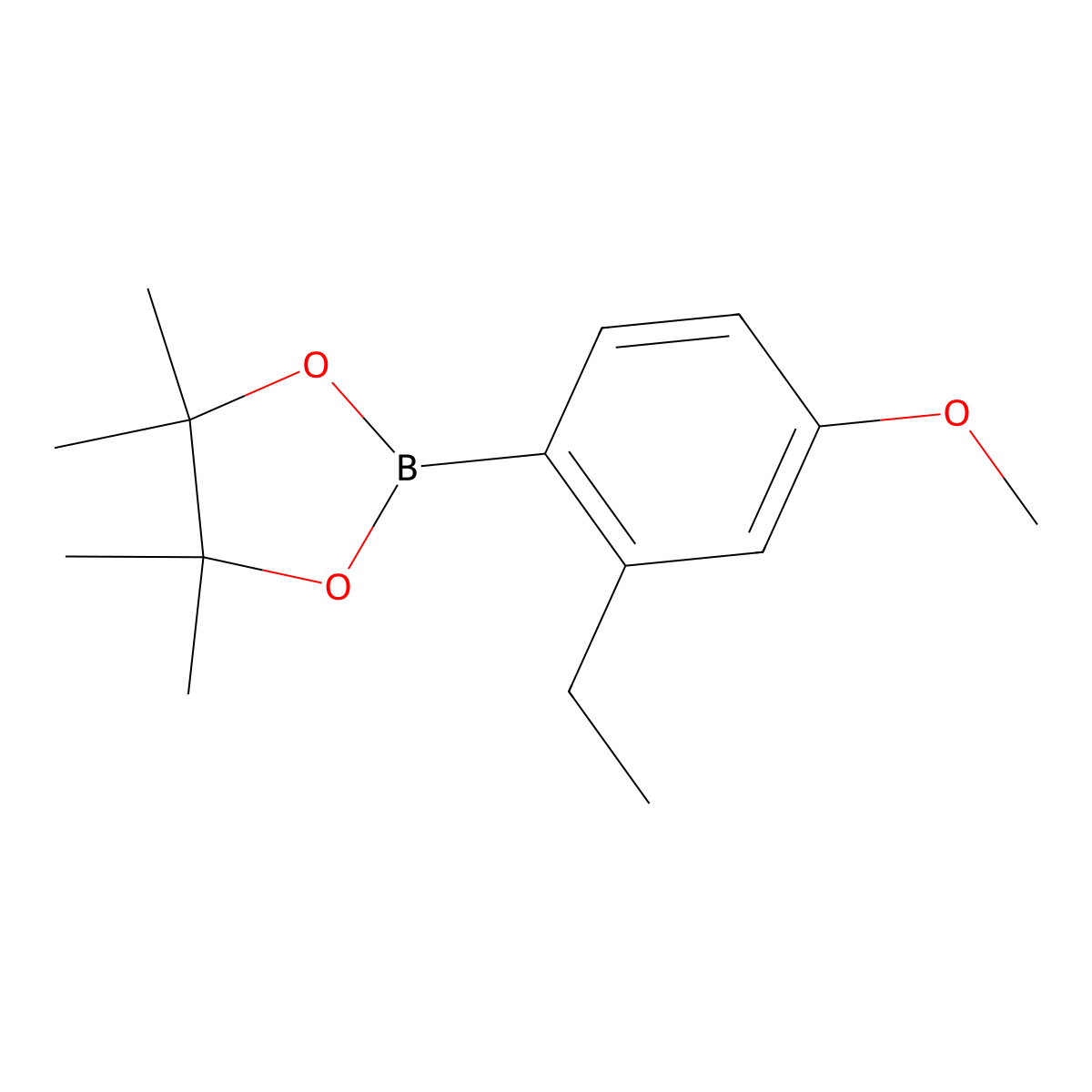 2-(2-Ethyl-4-methoxyphenyl)-4,4,5,5-tetramethyl-1,3,2-dioxaborolane molecular structure, CAS 1674364-13-6