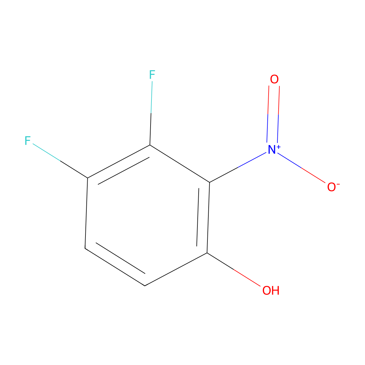 3,4-Difluoro-2-nitrophenol molecular structure, CAS 1674367-14-6
