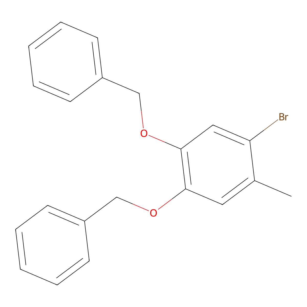 (((4-Bromo-5-methyl-1,2-phenylene)bis(oxy))bis(methylene))dibenzene molecular structure, CAS 1674369-46-0