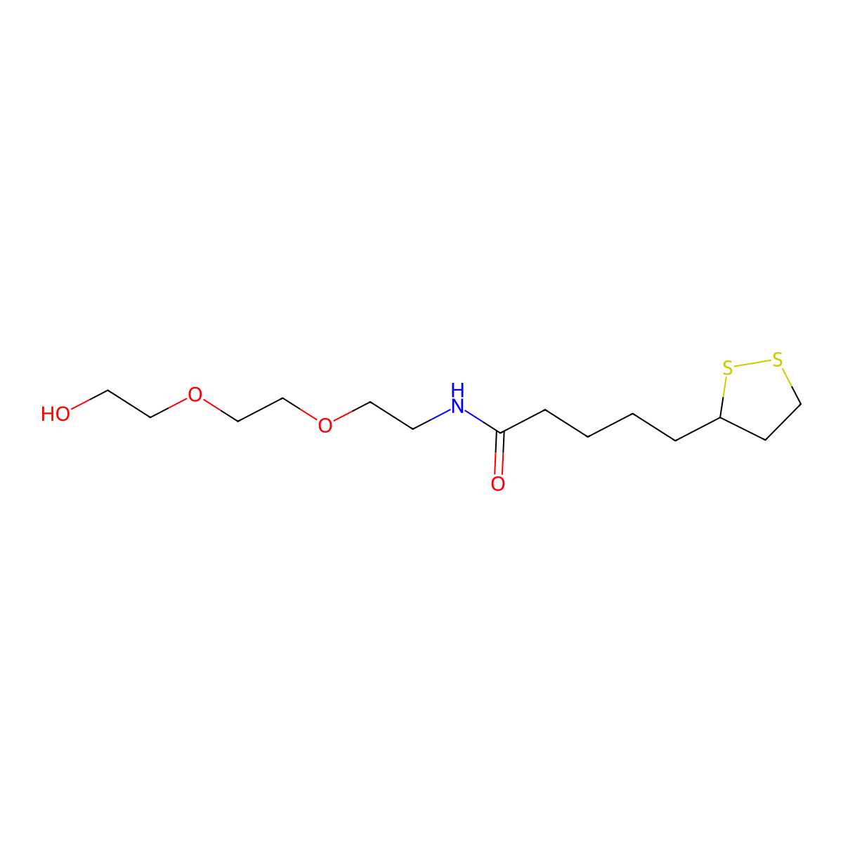 Lipoamido-PEG2-alcohol molecular structure, CAS 1674386-82-3
