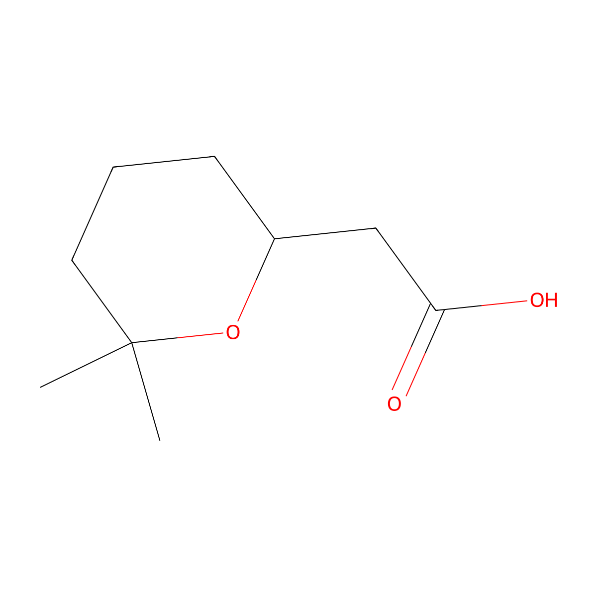 2-(6,6-Dimethyloxan-2-yl)acetic acid molecular structure, CAS 1674389-23-1