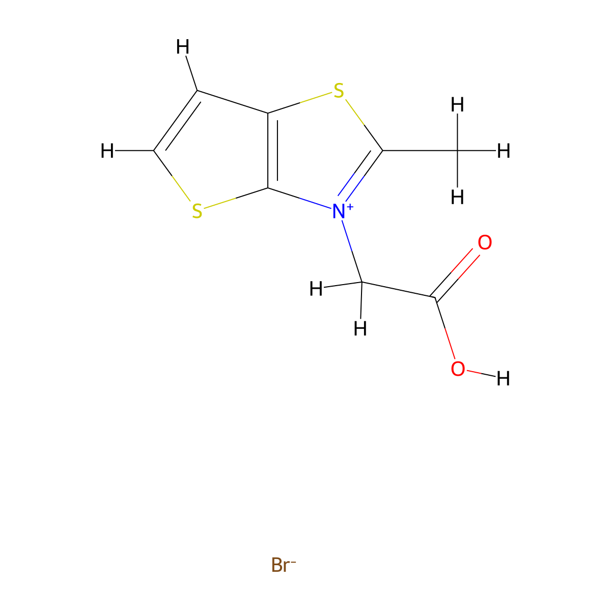 3-(Carboxymethyl)-2-methylthieno[2,3-d]thiazol-3-ium bromide molecular structure, CAS 1674389-40-2