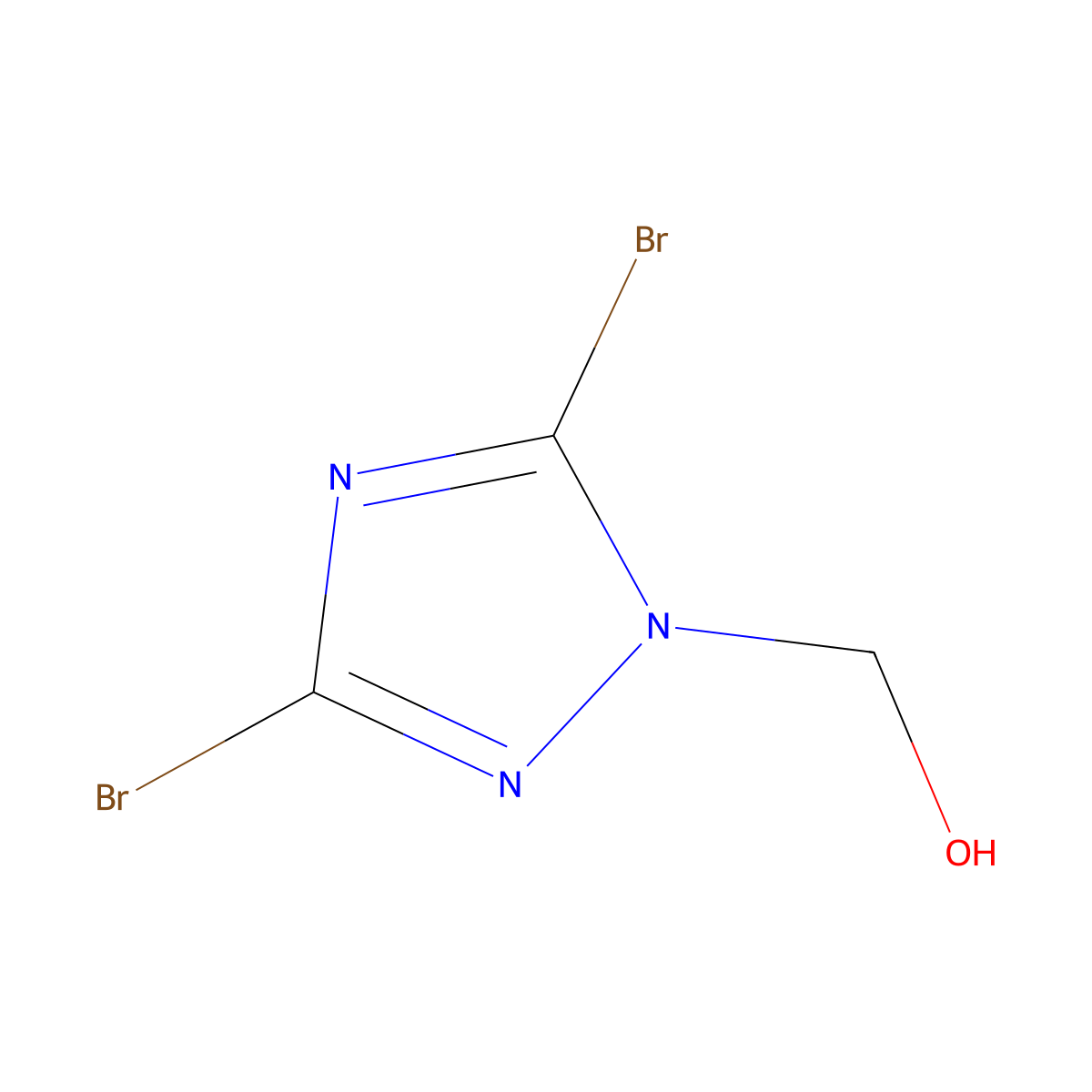 (3,5-dibromo-1H-1,2,4-triazol-1-yl)methanol molecular structure, CAS 1674389-79-7