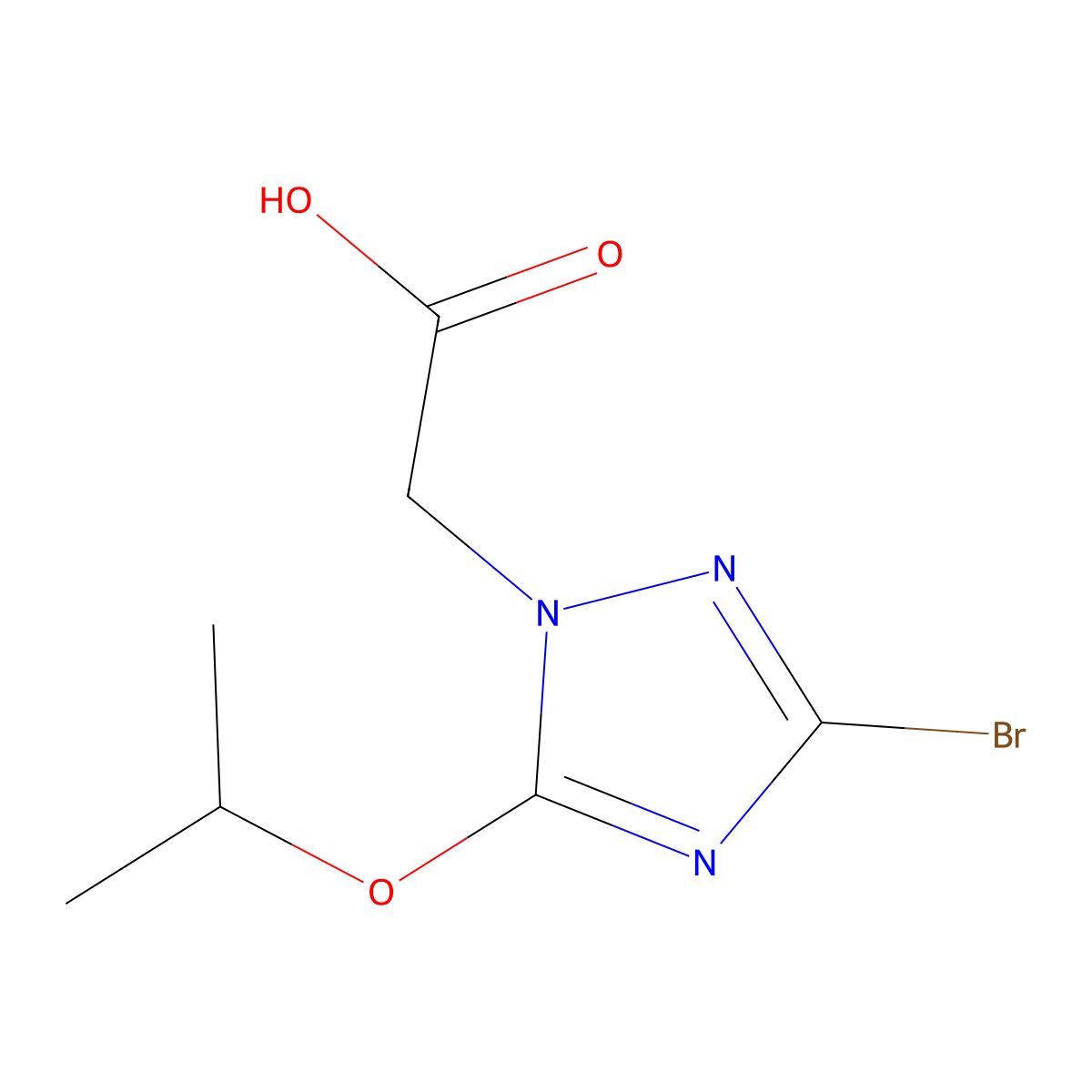 2-(3-bromo-5-isopropoxy-1H-1,2,4-triazol-1-yl)acetic acid molecular structure, CAS 1674389-80-0