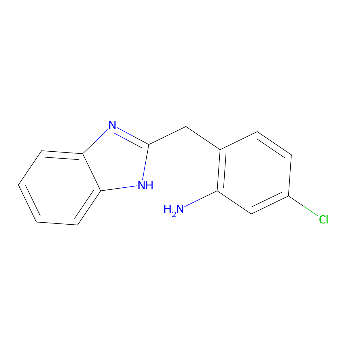 2-(1H-benzimidazol-2-ylmethyl)-5-chloroaniline molecular structure, CAS 1674389-86-6