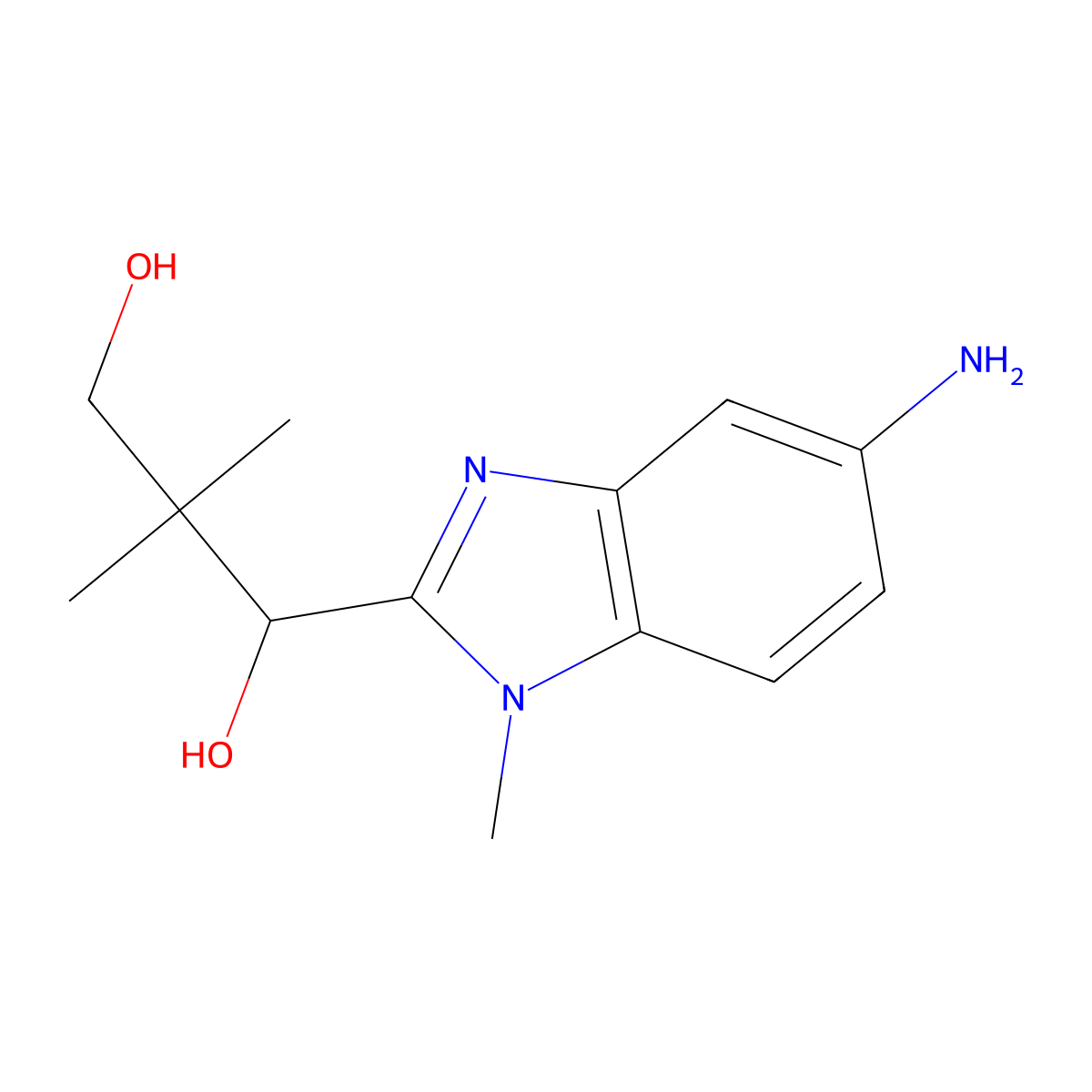 1-(5-amino-1-methyl-1H-benzimidazol-2-yl)-2,2-dimethylpropane-1,3-diol molecular structure, CAS 1674389-88-8