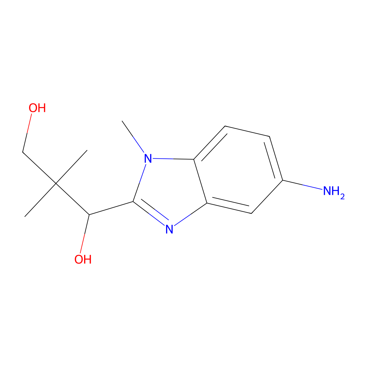 1-(5-amino-1-methyl-1H-benzimidazol-2-yl)-2,2-dimethylpropane-1,3-diol molecular structure, CAS 1674389-88-8