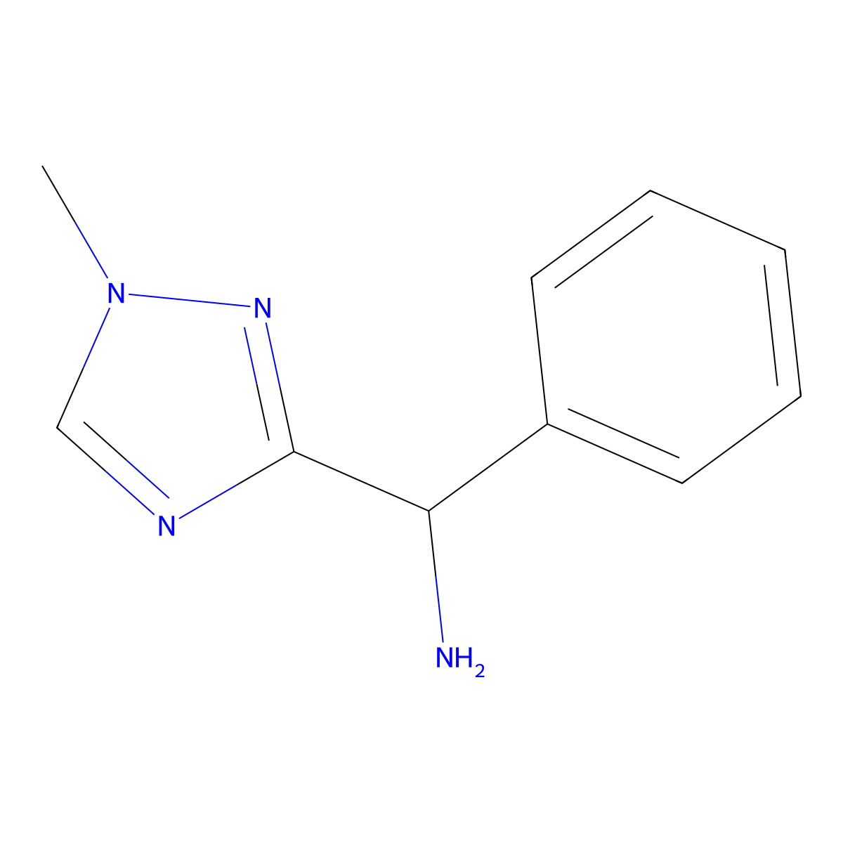 1-(1-methyl-1H-1,2,4-triazol-3-yl)-1-phenylmethanamine molecular structure, CAS 1674389-89-9