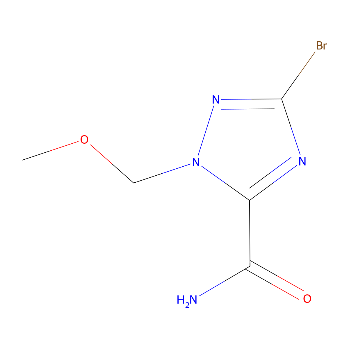 3-bromo-1-(methoxymethyl)-1H-1,2,4-triazole-5-carboxamide molecular structure, CAS 1674389-91-3