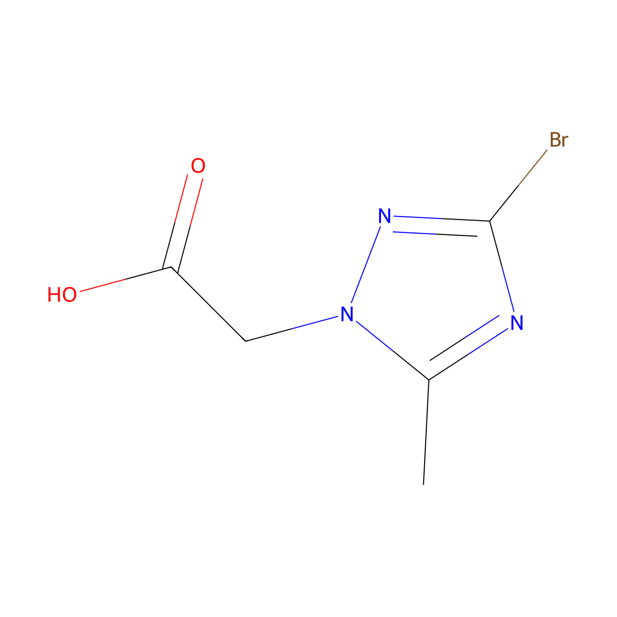 (3-bromo-5-methyl-1H-1,2,4-triazol-1-yl)acetic acid molecular structure, CAS 1674389-95-7