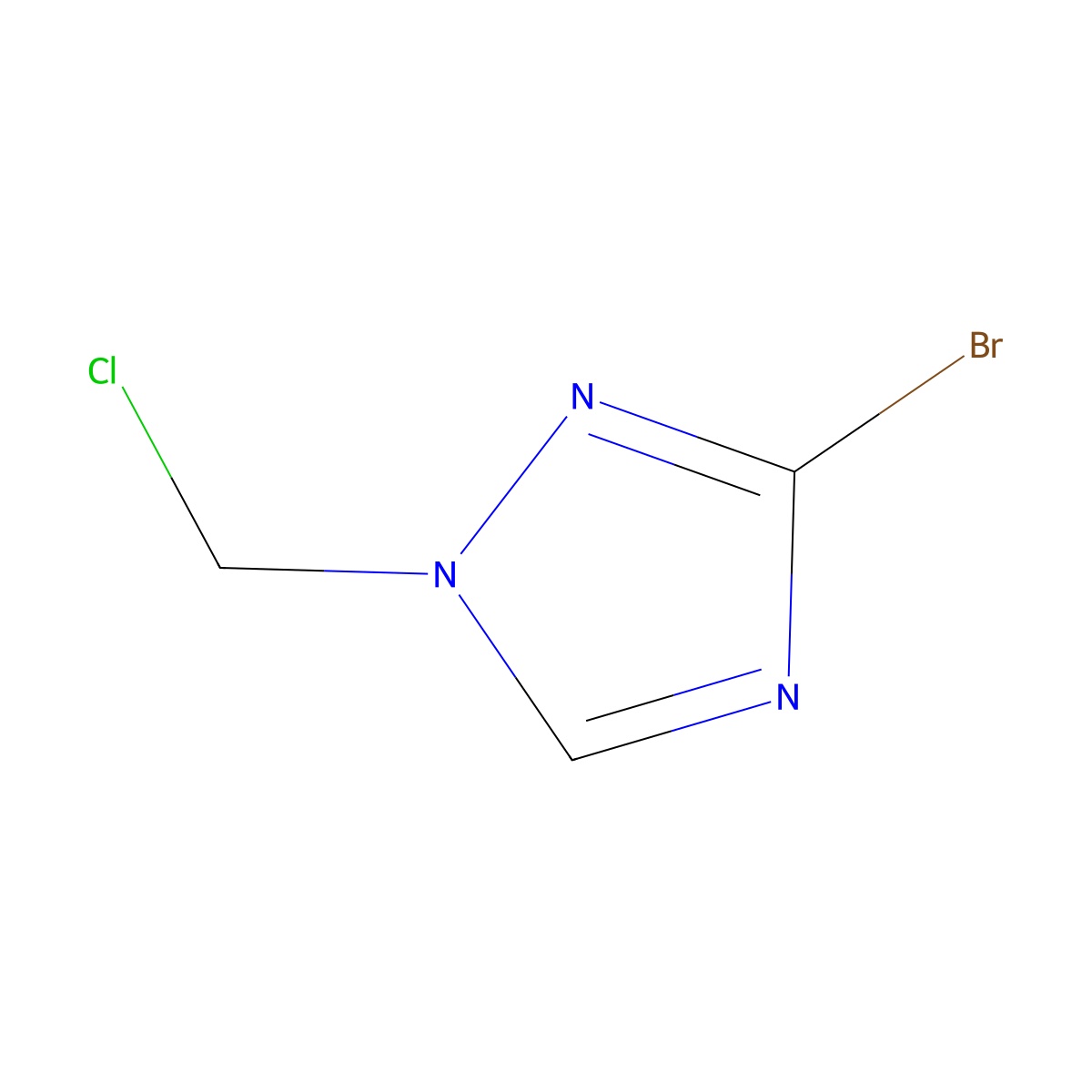 3-bromo-1-(chloromethyl)-1H-1,2,4-triazole molecular structure, CAS 1674389-99-1