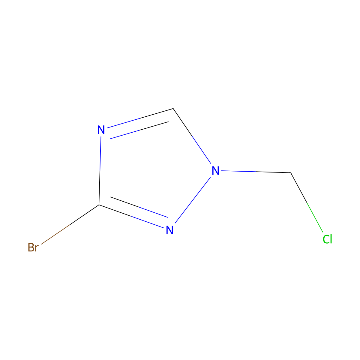 3-bromo-1-(chloromethyl)-1H-1,2,4-triazole molecular structure, CAS 1674389-99-1