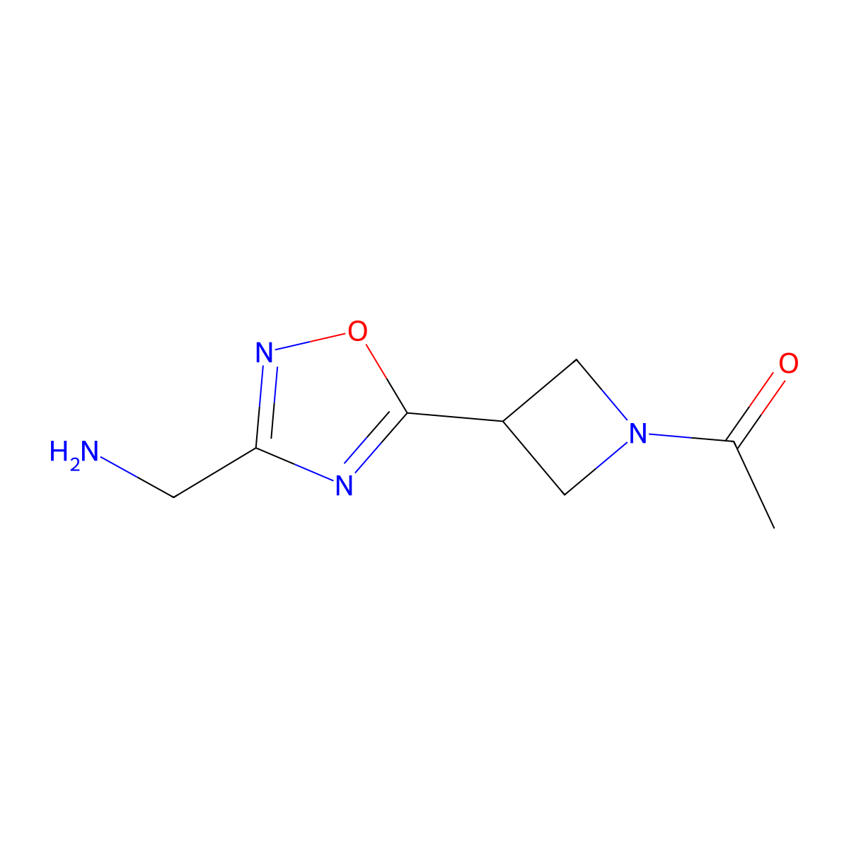 1-{3-[3-(Aminomethyl)-1,2,4-oxadiazol-5-yl]azetidin-1-yl}ethanone molecular structure, CAS 1674390-04-5