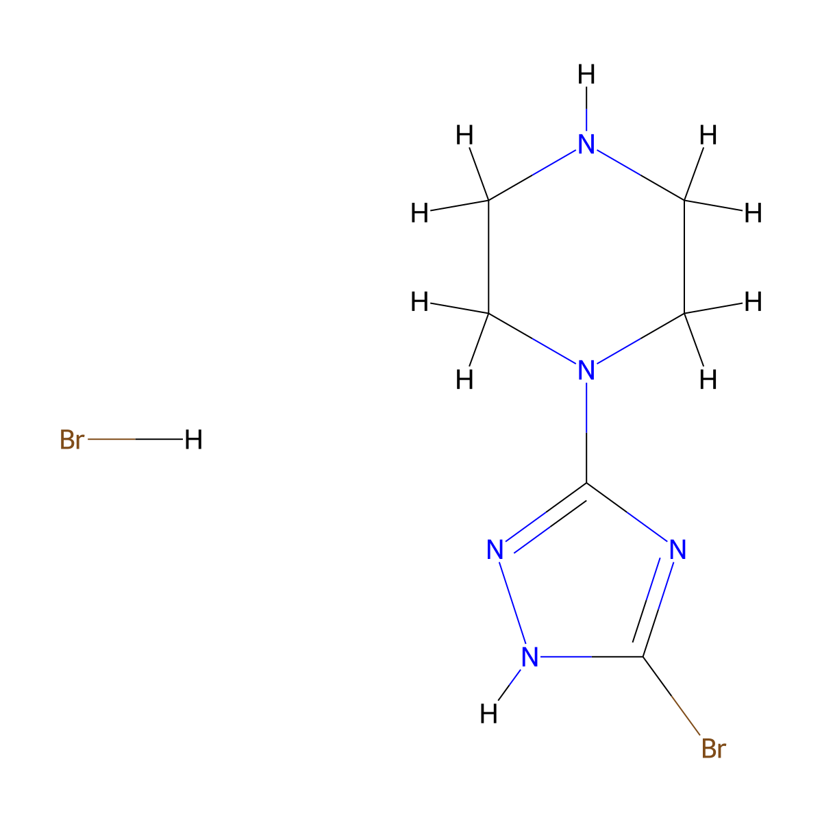 1-(3-Bromo-1H-1,2,4-triazol-5-yl)piperazine hydrobromide molecular structure, CAS 1674390-06-7
