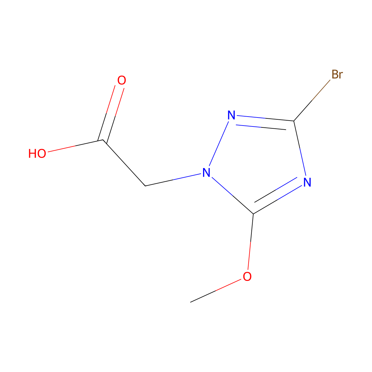 (3-bromo-5-methoxy-1H-1,2,4-triazol-1-yl)acetic acid molecular structure, CAS 1674390-09-0