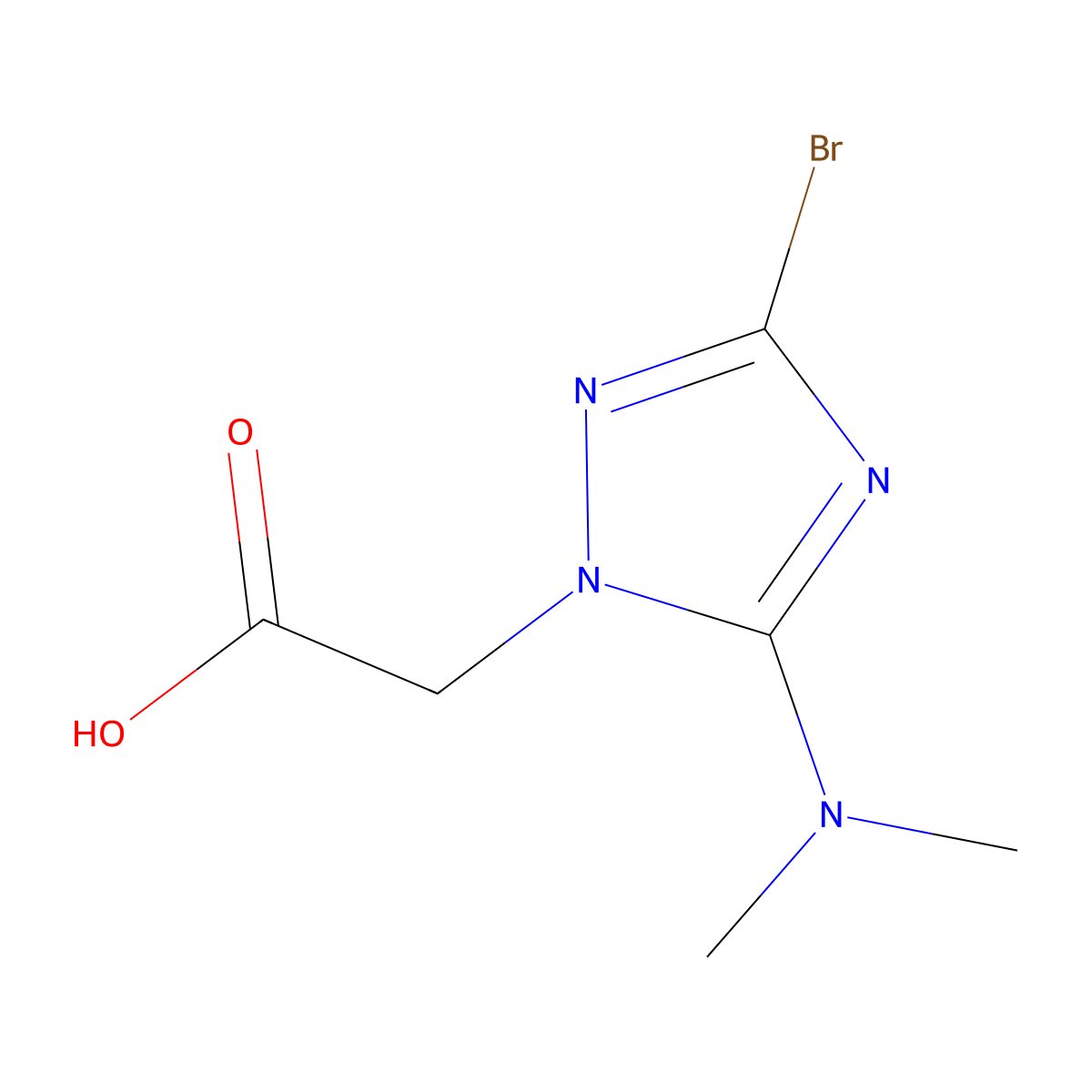 [3-bromo-5-(dimethylamino)-1H-1,2,4-triazol-1-yl]acetic acid molecular structure, CAS 1674390-10-3