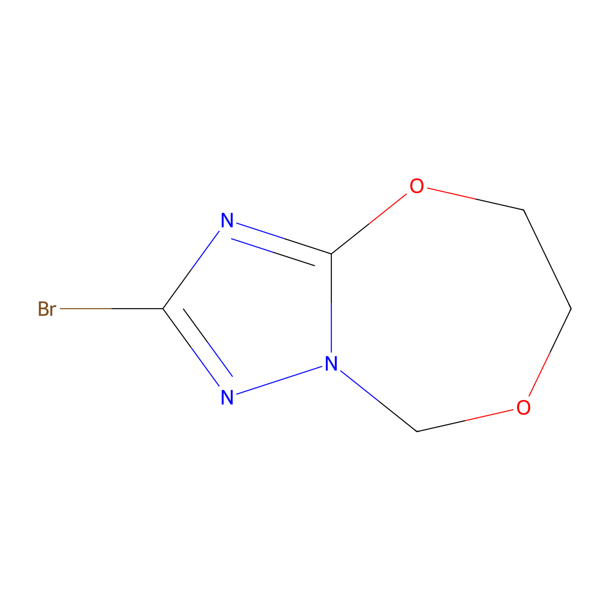 2-Bromo-7,8-dihydro[1,2,4]triazolo[5,1-b][1,5,3]dioxazepine molecular structure, CAS 1674390-11-4