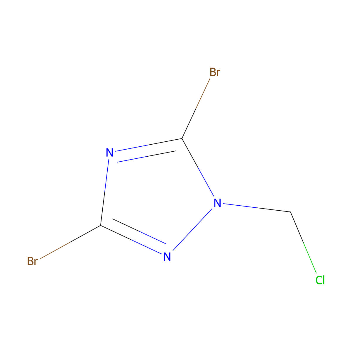 3,5-dibromo-1-(chloromethyl)-1H-1,2,4-triazole molecular structure, CAS 1674390-12-5