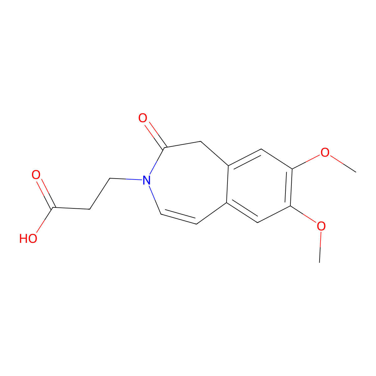 3-(7,8-dimethoxy-2-oxo-1,2-dihydro-3H-3-benzazepin-3-yl)propanoic acid molecular structure, CAS 1674390-14-7