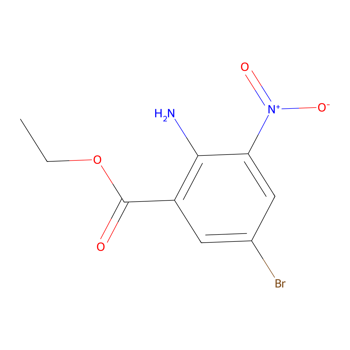 Ethyl 2-amino-5-bromo-3-nitrobenzoate molecular structure, CAS 1674402-18-6