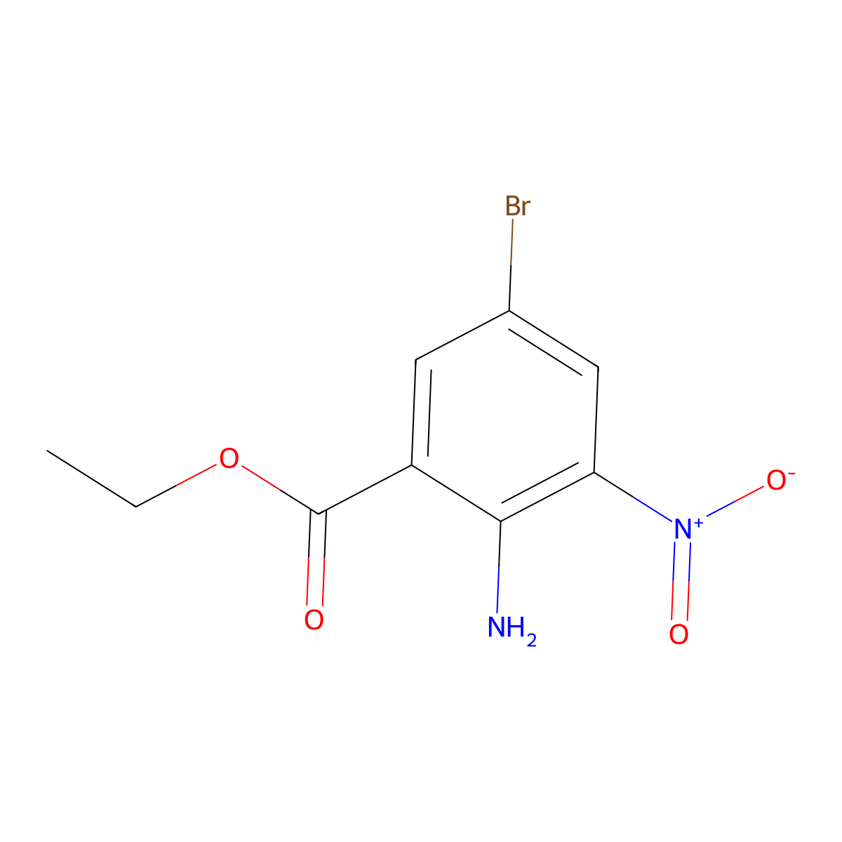Ethyl 2-amino-5-bromo-3-nitrobenzoate molecular structure, CAS 1674402-18-6