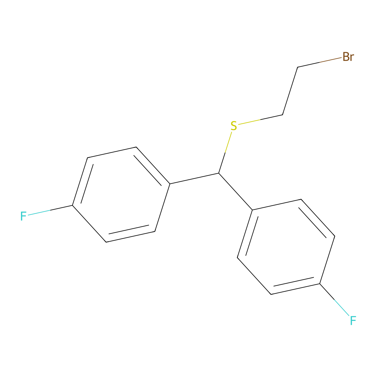 (Bis(4-fluorophenyl)methyl)(2-bromoethyl)sulfane molecular structure, CAS 1674403-75-8