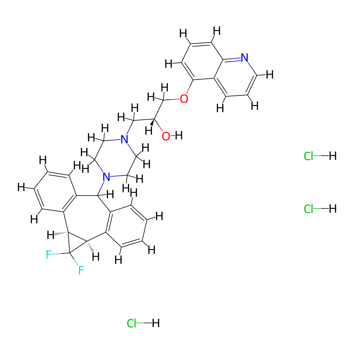 Zosuquidar Trihydrochloride molecular structure, CAS 167465-36-3