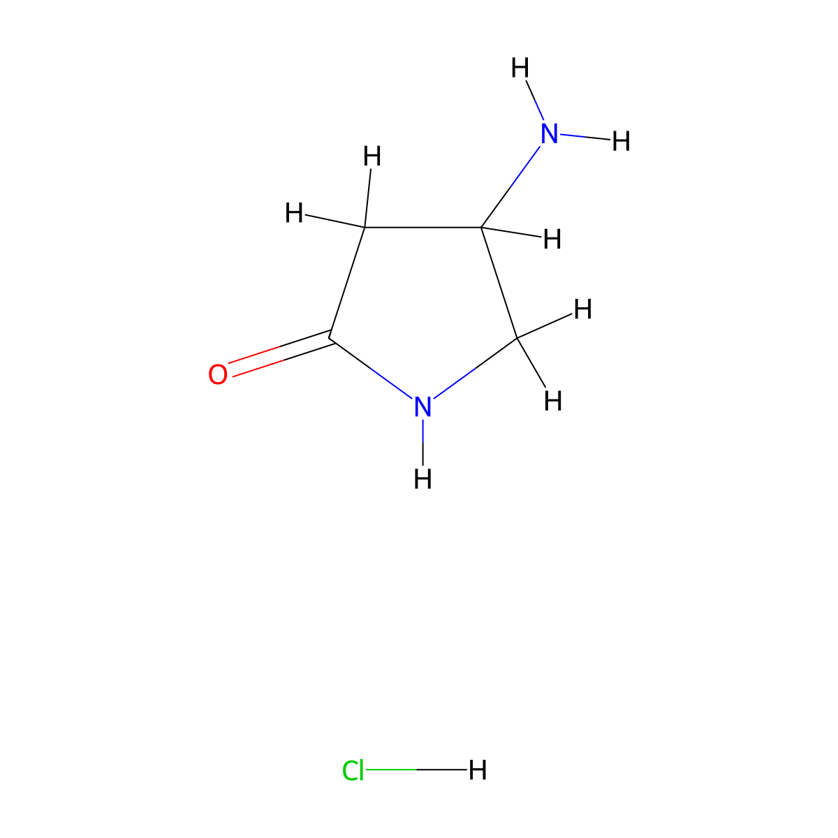 4-Aminopyrrolidin-2-one hydrochloride molecular structure, CAS 167465-93-2