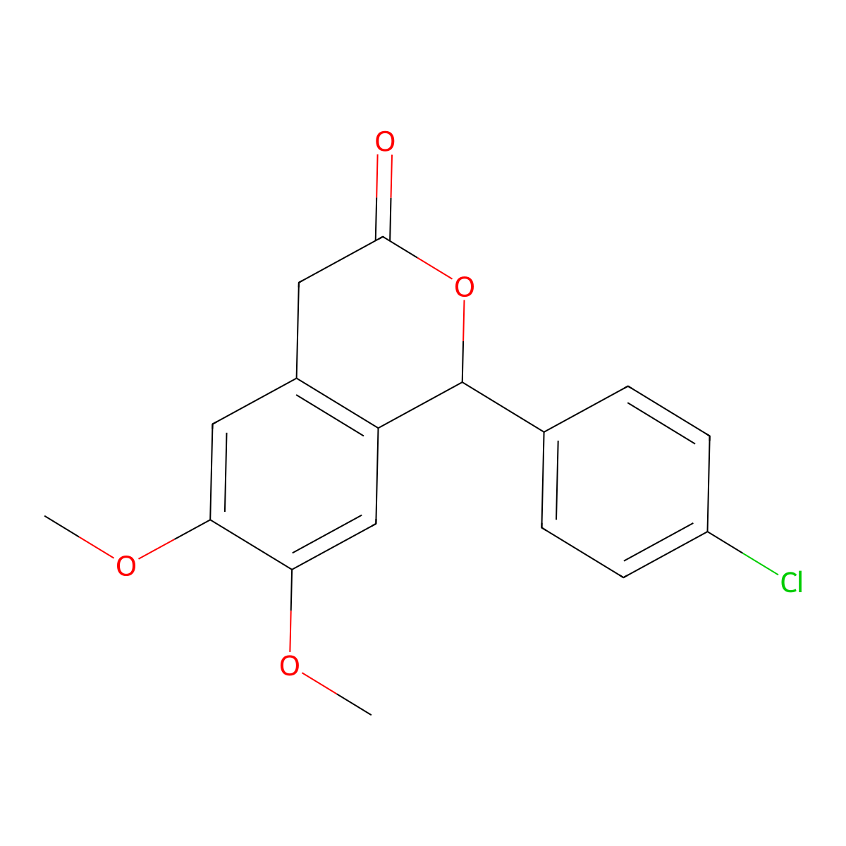 1-(4-chlorophenyl)-6,7-dimethoxy-1,4-dihydro-3H-isochromen-3-one molecular structure, CAS 167475-75-4