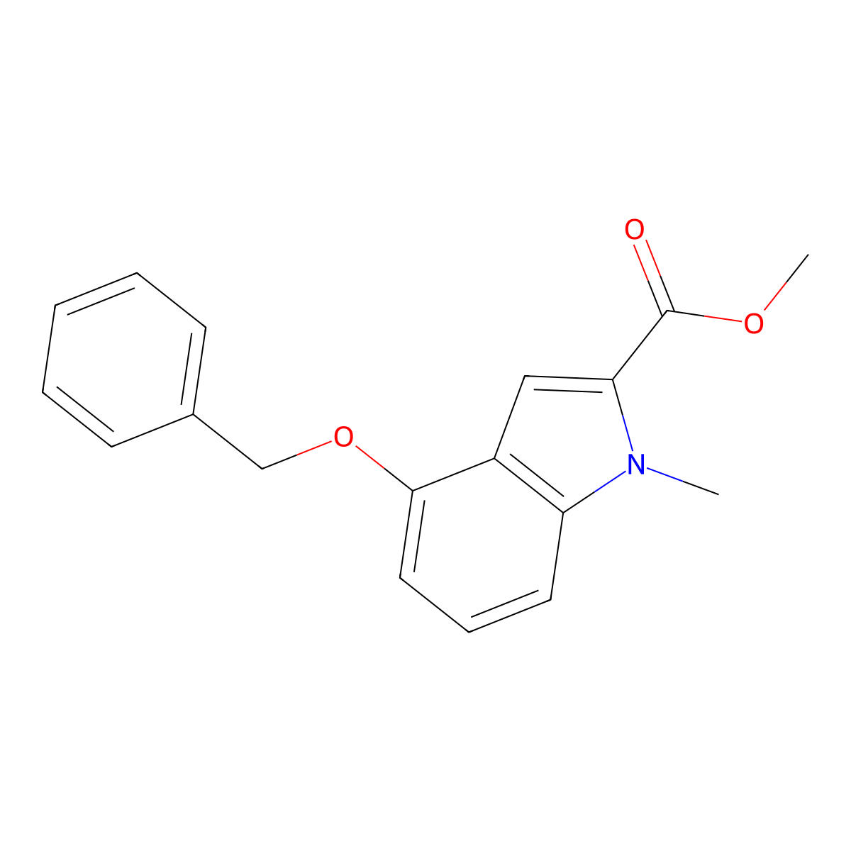 methyl 4-(benzyloxy)-1-methyl-1H-indole-2-carboxylate molecular structure, CAS 167479-10-9