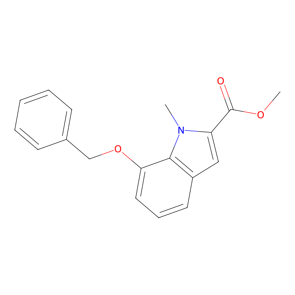 Methyl 7-benzyloxy-1-methyl-2-indolecarboxylate molecular structure, CAS 167479-12-1