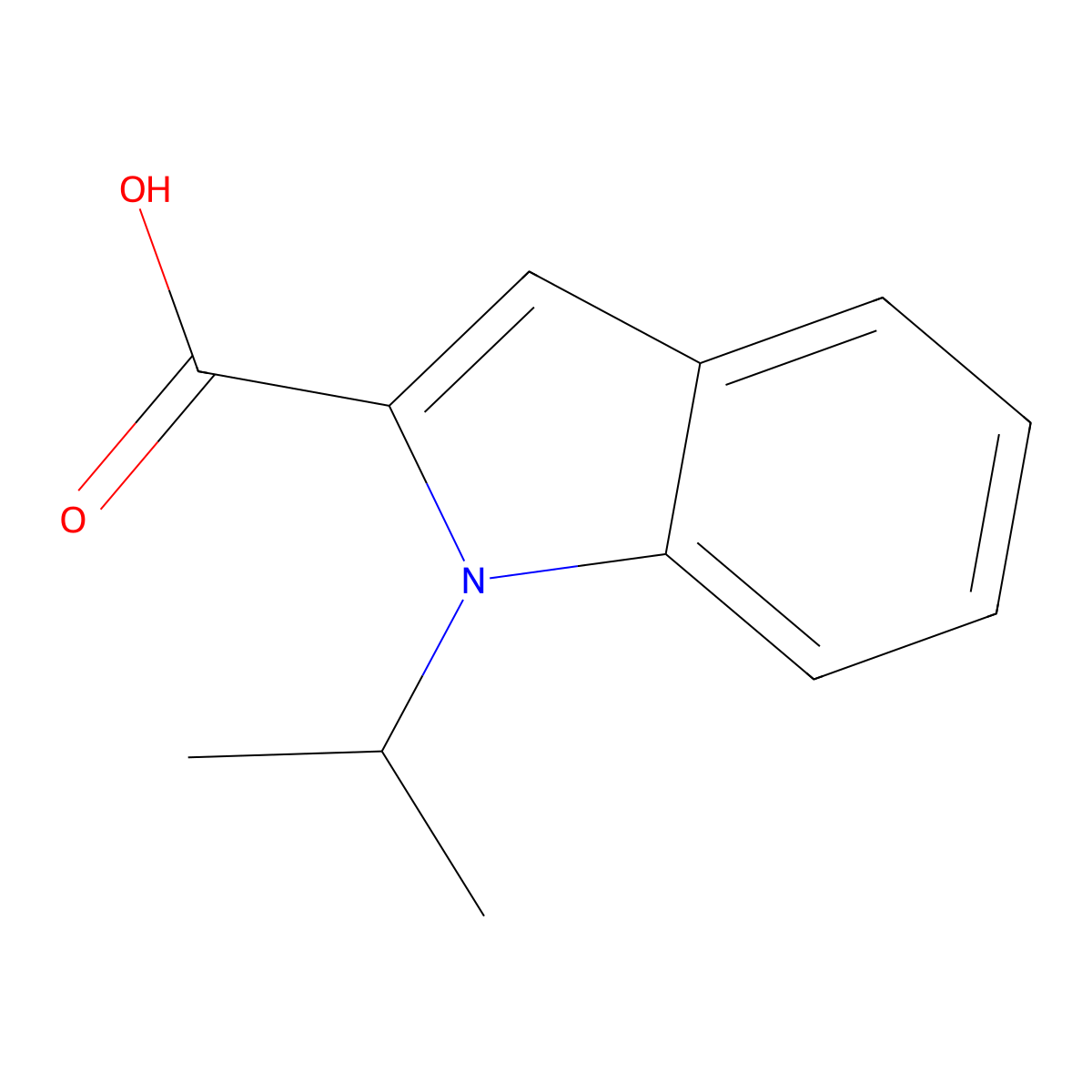 1-isopropyl-1H-indole-2-carboxylic acid molecular structure, CAS 167479-15-4