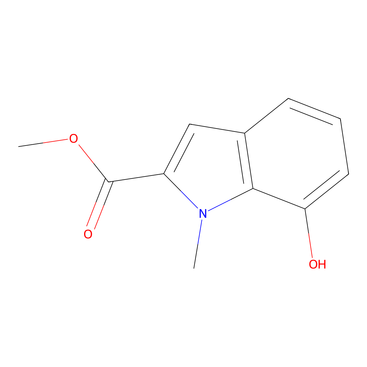 1H-Indole-2-carboxylic acid, 7-hydroxy-1-methyl-, methyl ester molecular structure, CAS 167479-17-6