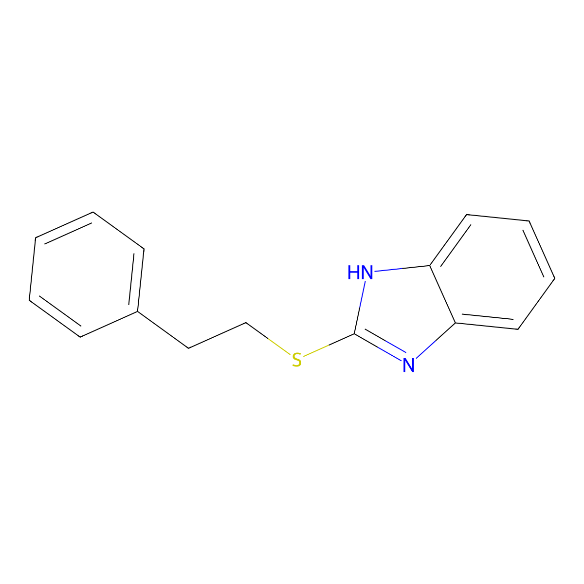 2-[(2-phenylethyl)sulfanyl]-1H-1,3-benzodiazole molecular structure, CAS 167483-31-0