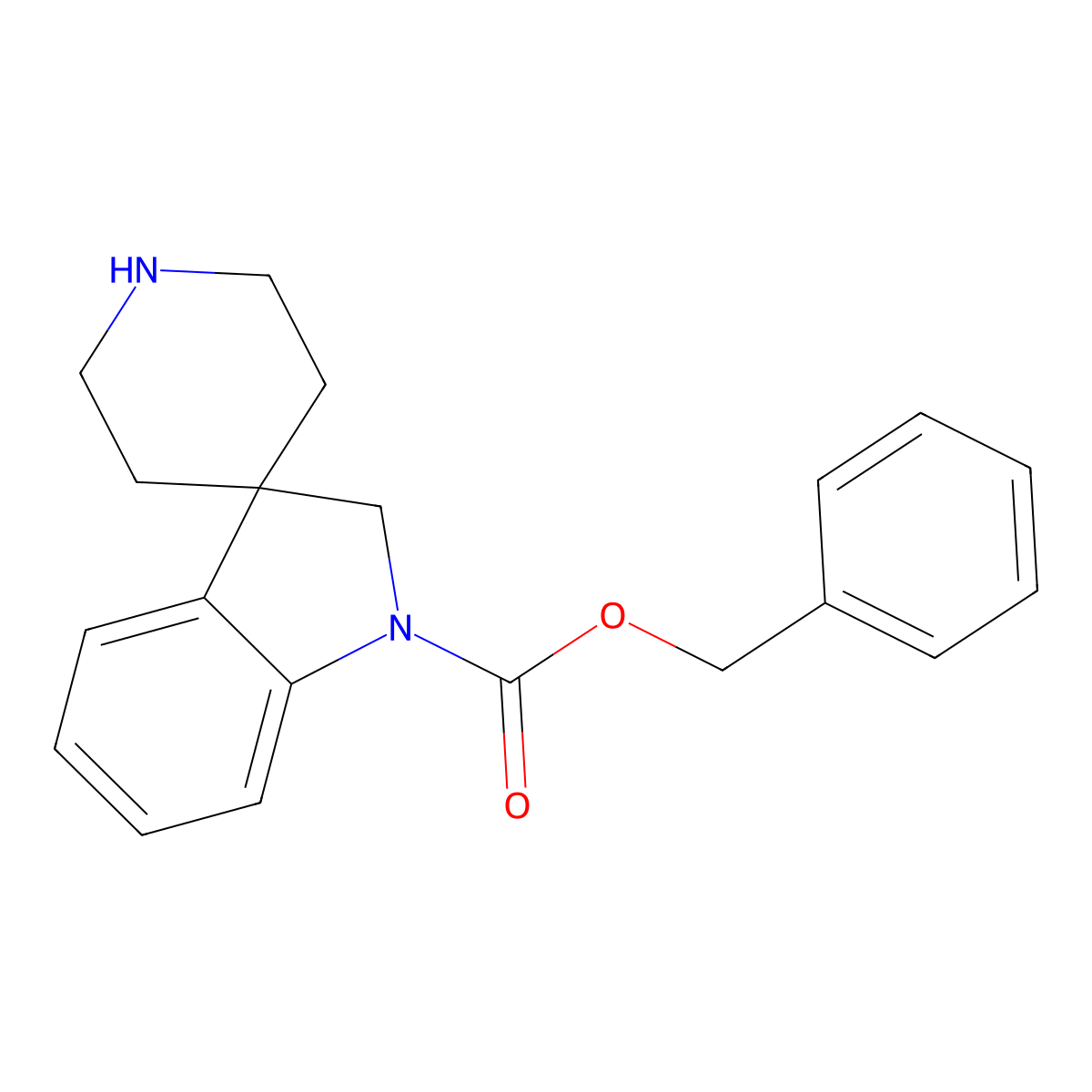 Benzyl spiro[indoline-3,4'-piperidine]-1-carboxylate molecular structure, CAS 167483-91-2