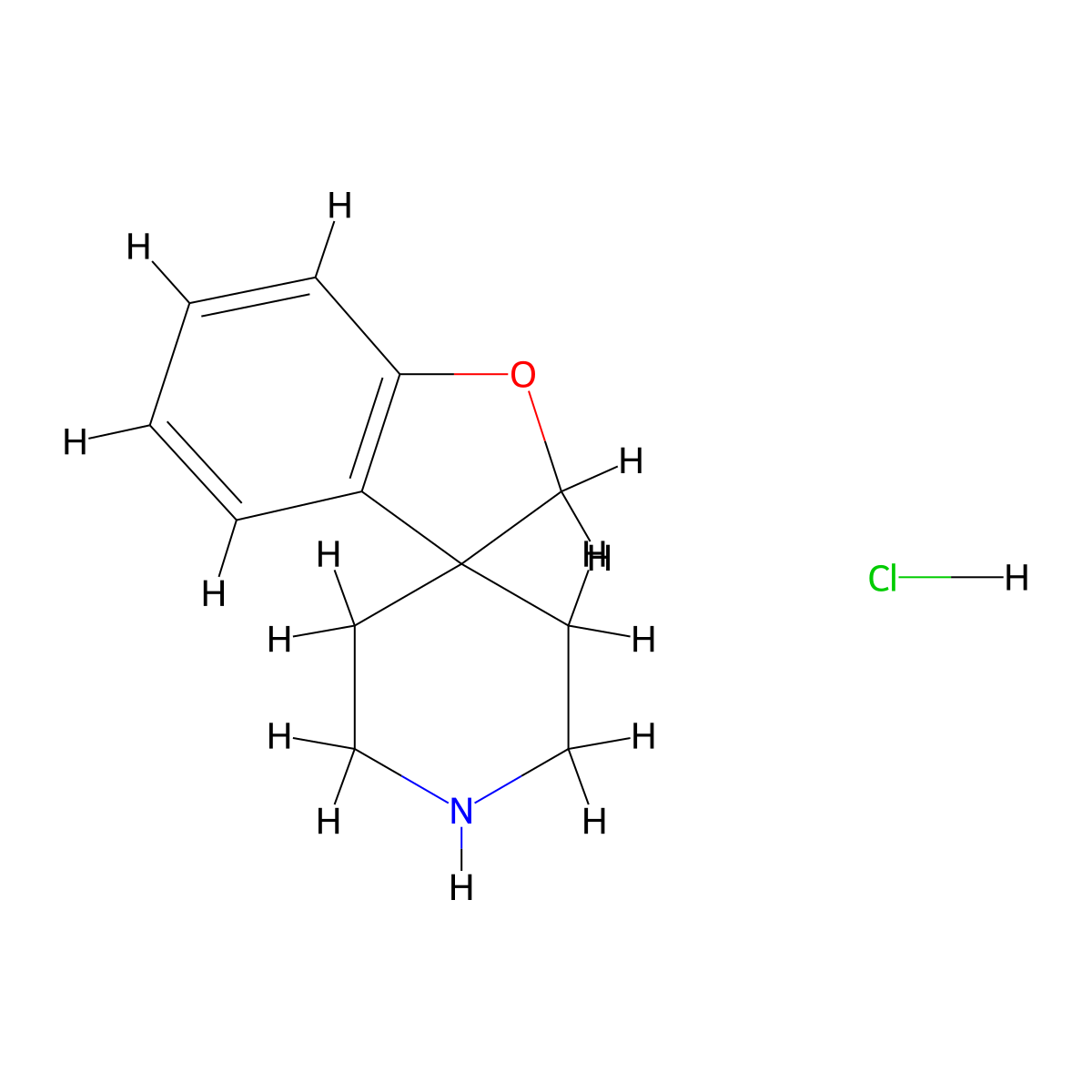 2H-spiro(1-benzofuran-3,4'-piperidine) hydrochloride molecular structure, CAS 167484-72-2