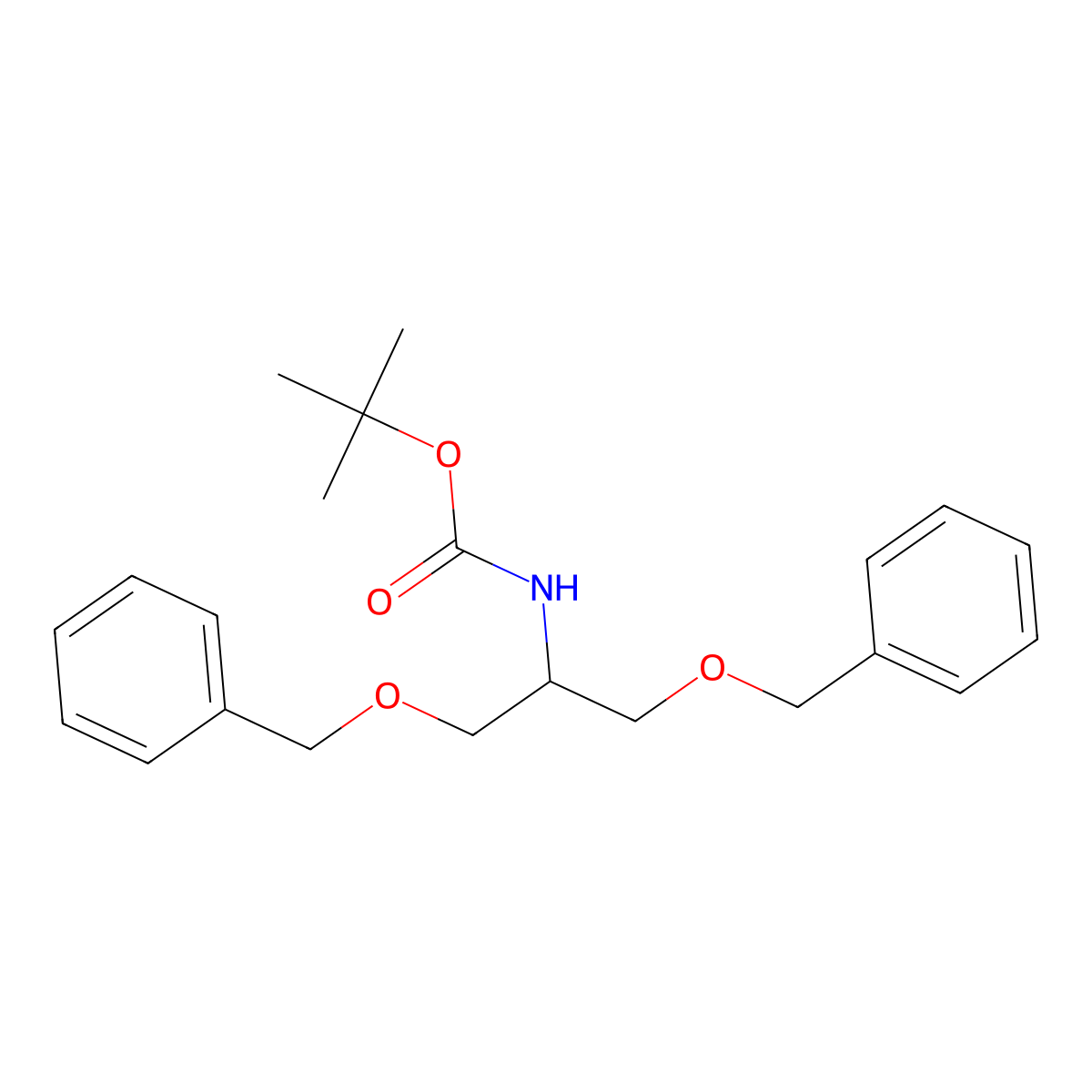 tert-Butyl (1,3-bis(benzyloxy)propan-2-yl)carbamate molecular structure, CAS 167486-39-7