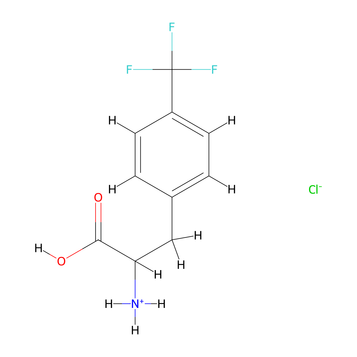 2-Amino-3-(4-(trifluoromethyl)phenyl)propanoic acid hydrochloride molecular structure, CAS 167496-28-8