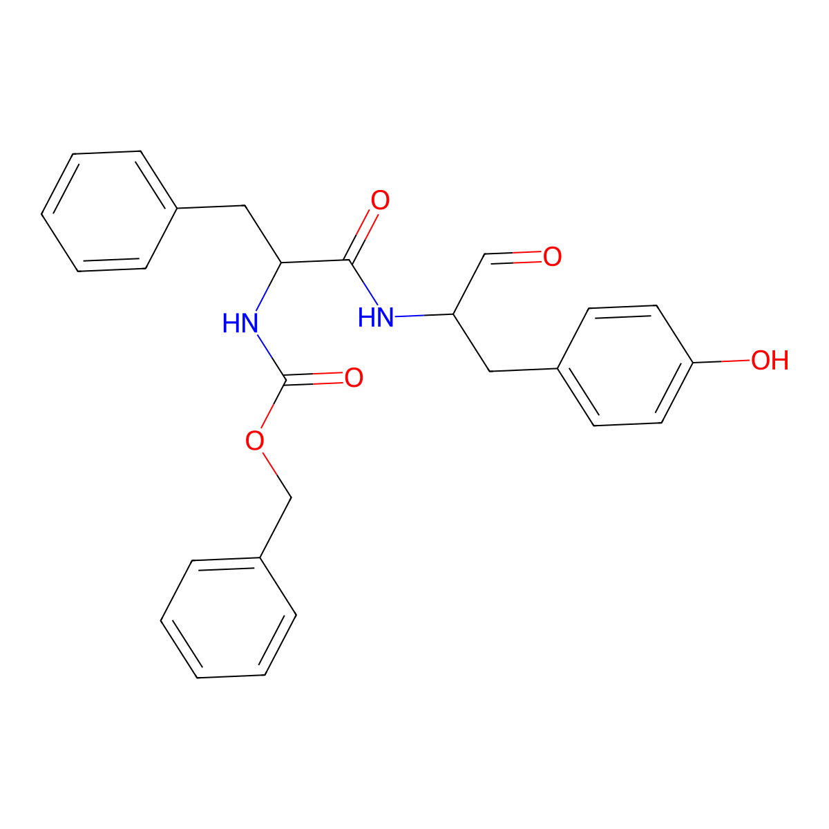 N-(Benzyloxycarbonyl)-L-phenylalanyl-L-tyrosinal molecular structure, CAS 167498-29-5