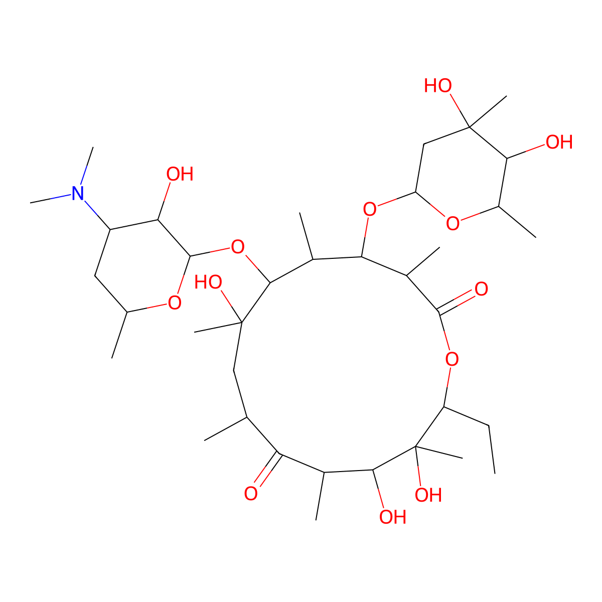 Erythromycin C molecular structure, CAS 1675-02-1
