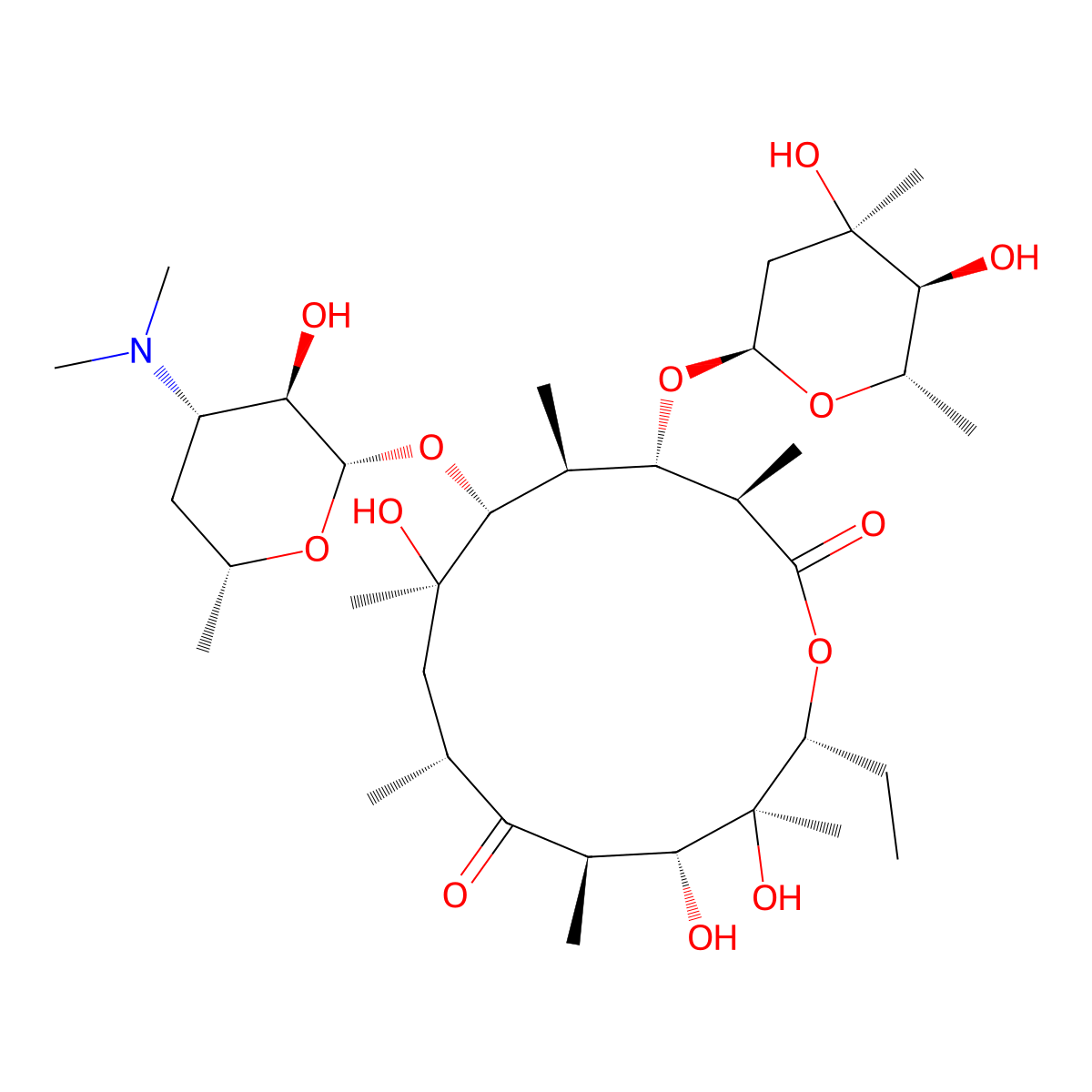 Erythromycin C molecular structure, CAS 1675-02-1