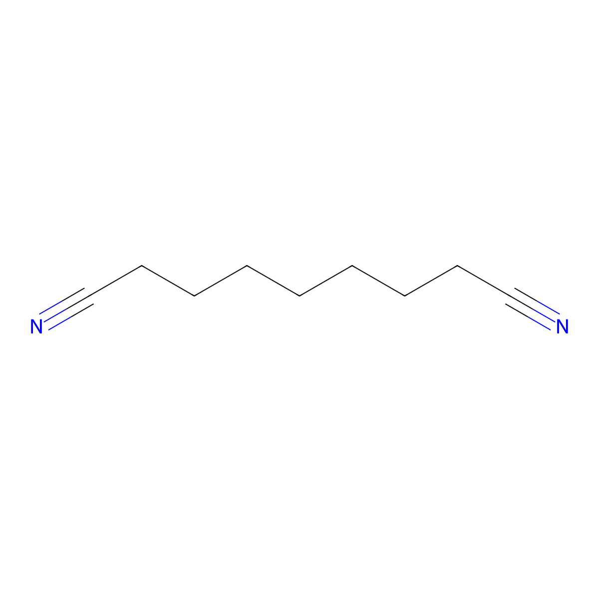 Azelaonitrile molecular structure, CAS 1675-69-0
