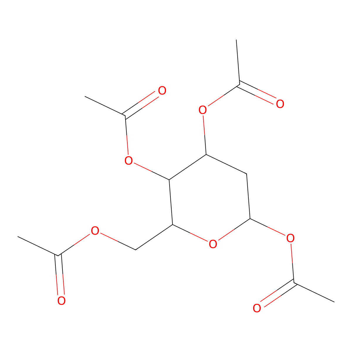 1,3,4,6-Tetra-O-acetyl-2-deoxyhexopyranose molecular structure, CAS 16750-06-4